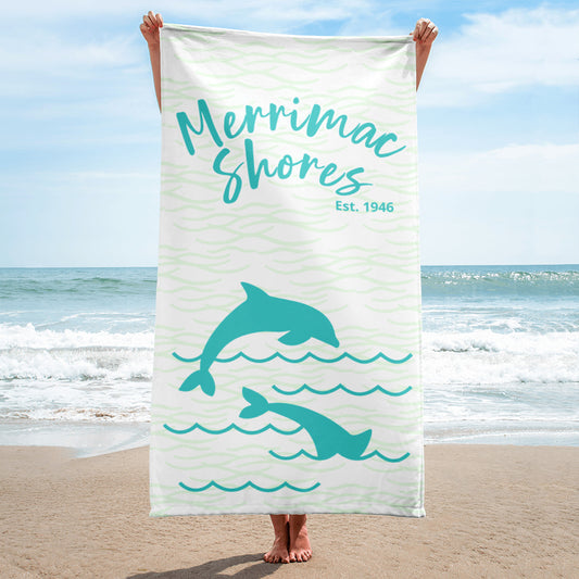 Merrimac Shores Est. 1946 Dolphin Beach Towel