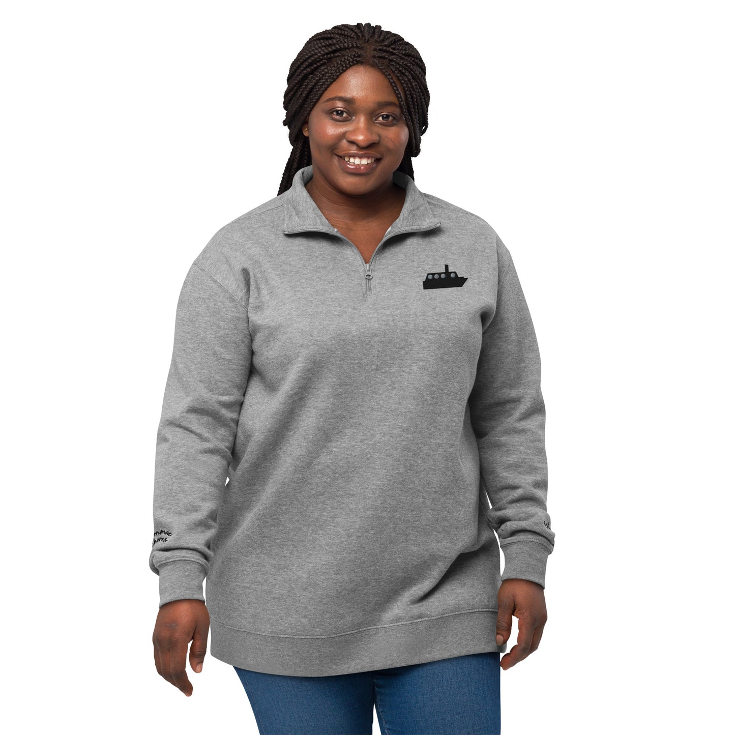 Merrimac Silhouette Unisex Fleece Pullover with Sleeve Accent