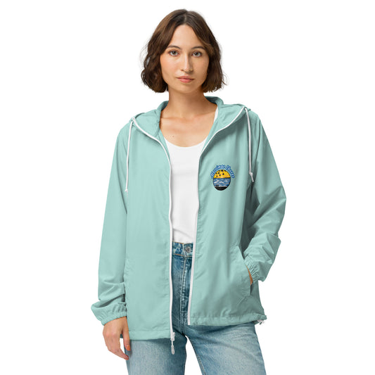 Unisex Lightweight Zip Up Windbreaker Merrimac Shores Sunrise Logo