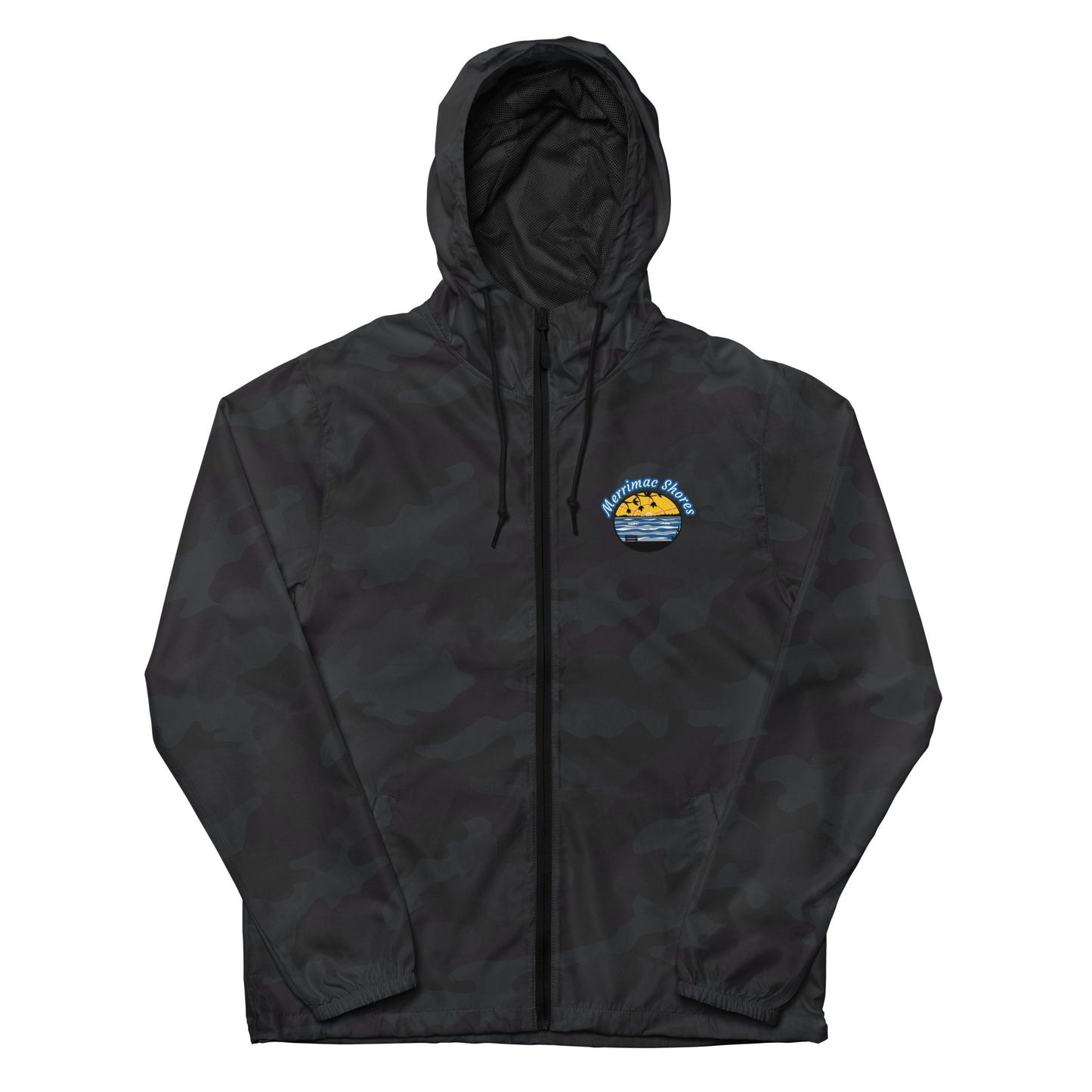 Unisex Lightweight Zip Up Windbreaker Merrimac Shores Sunrise Logo