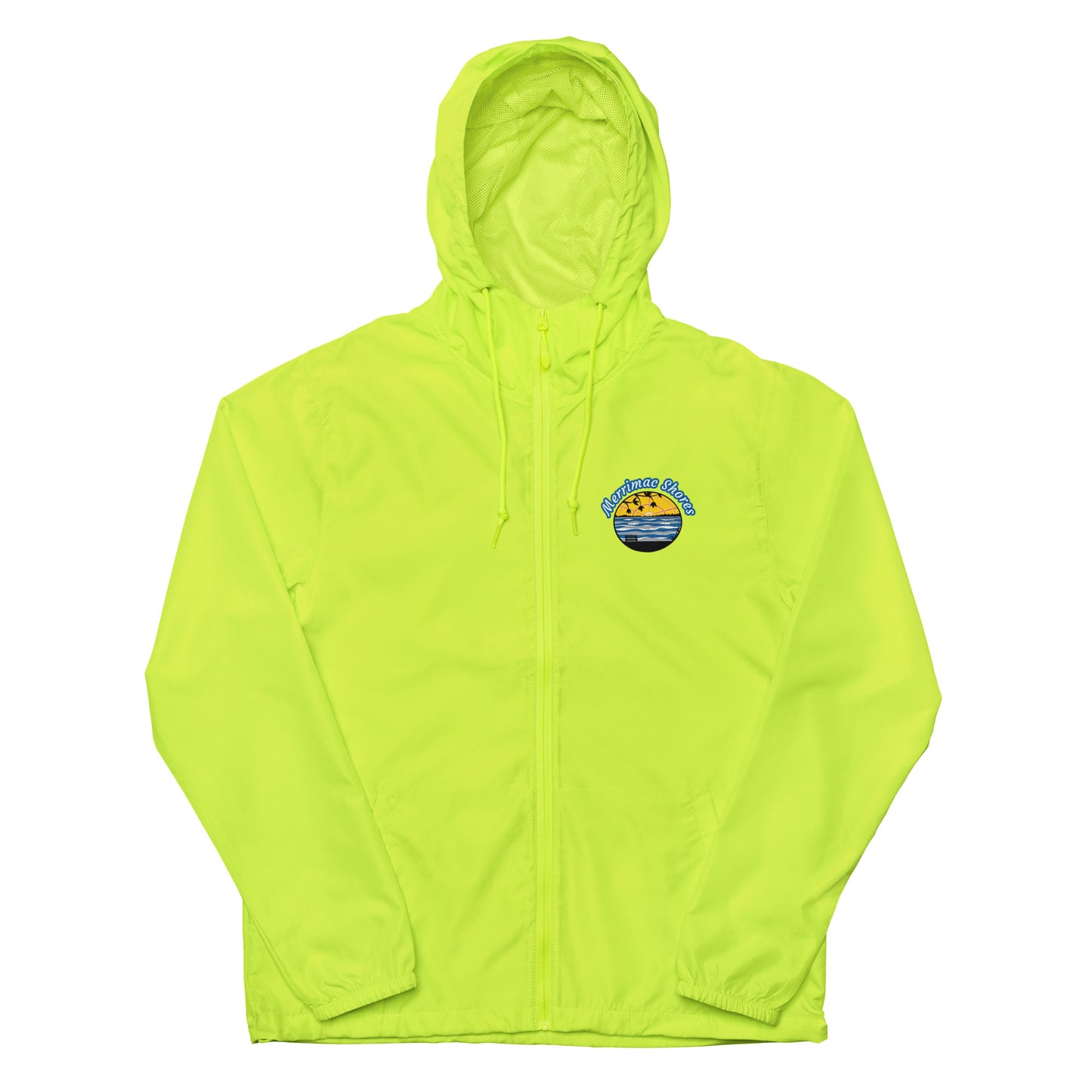 Unisex Lightweight Zip Up Windbreaker Merrimac Shores Sunrise Logo