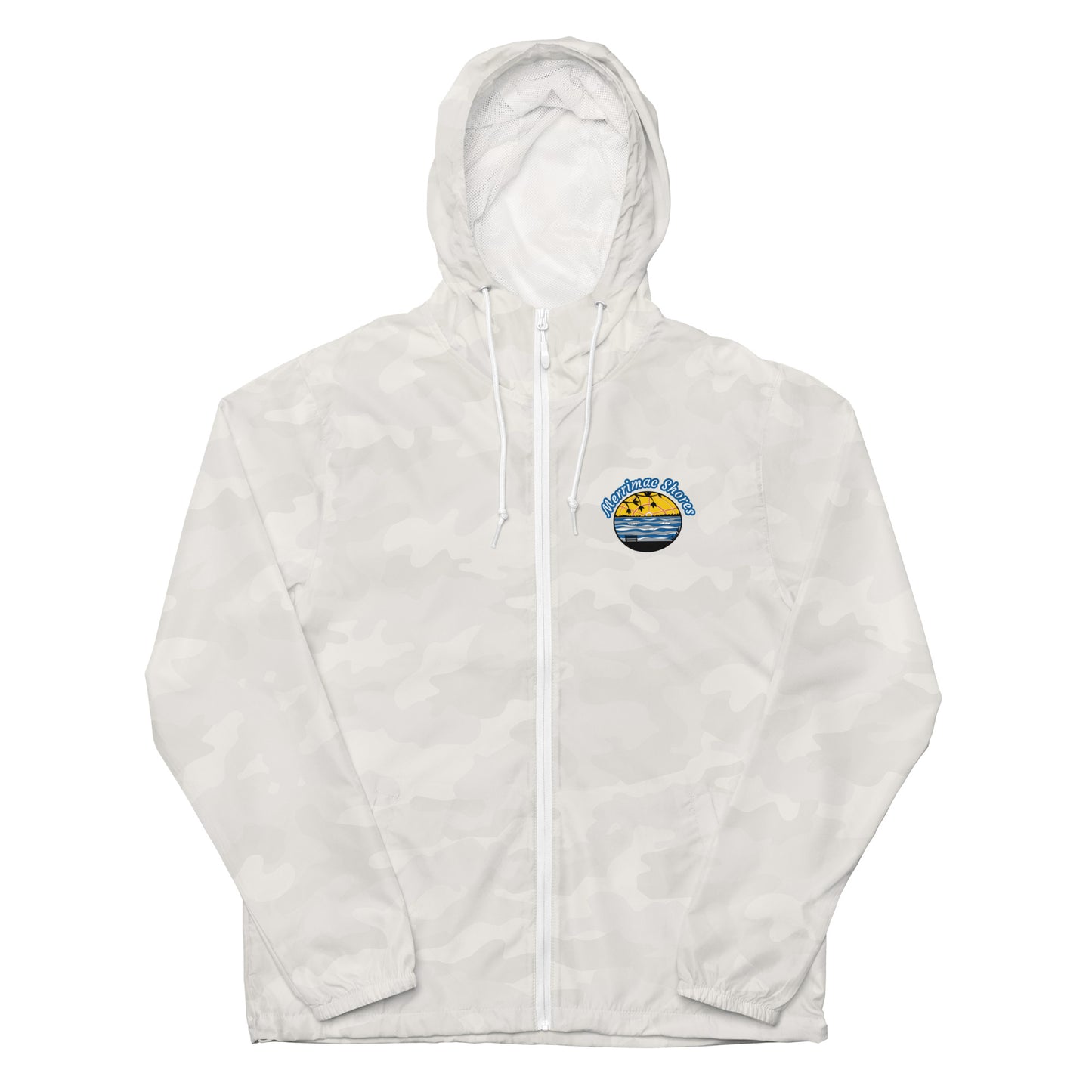 Unisex Lightweight Zip Up Windbreaker Merrimac Shores Sunrise Logo