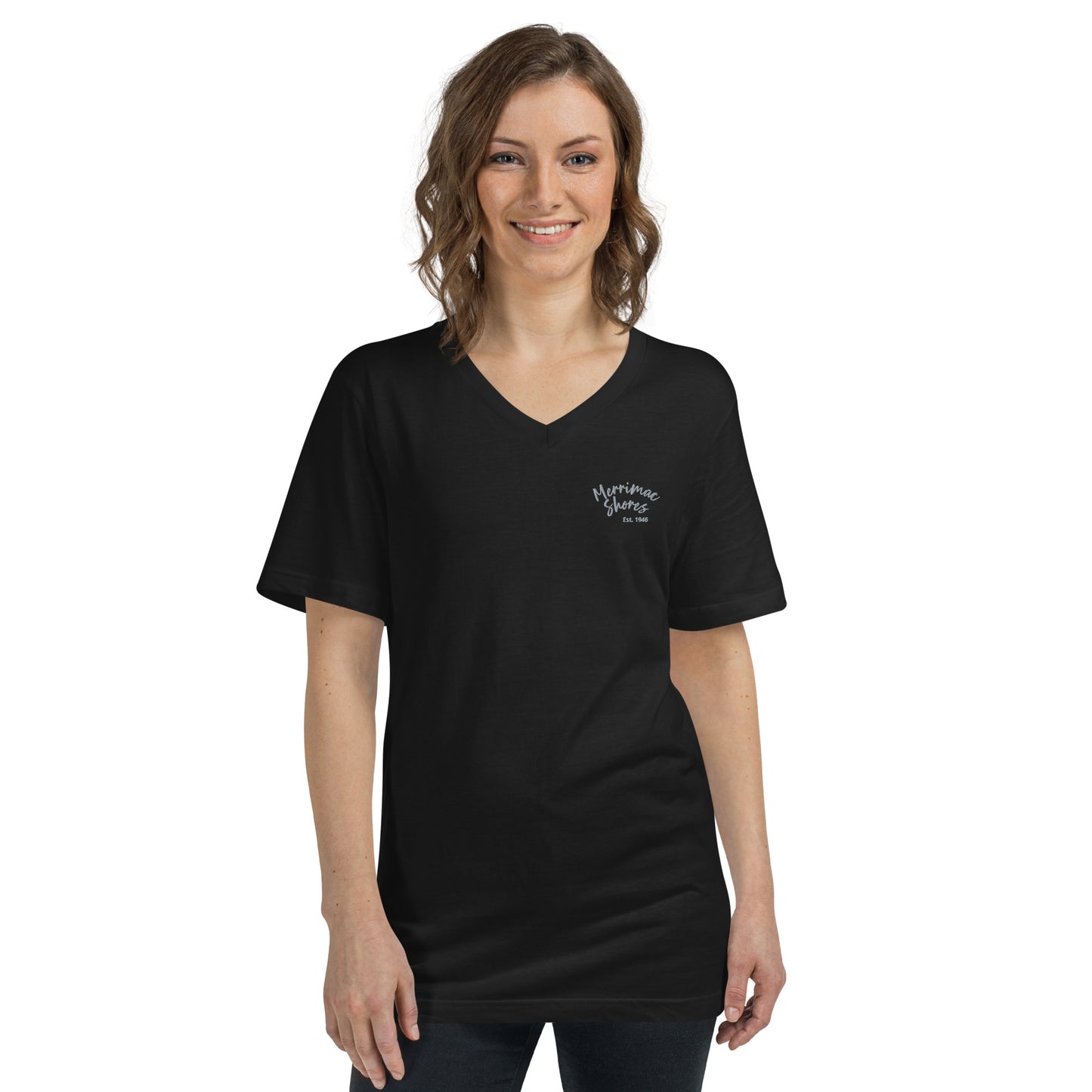 Unisex Short Sleeve V-Neck T-Shirt Merrimac Shores Est. 1946