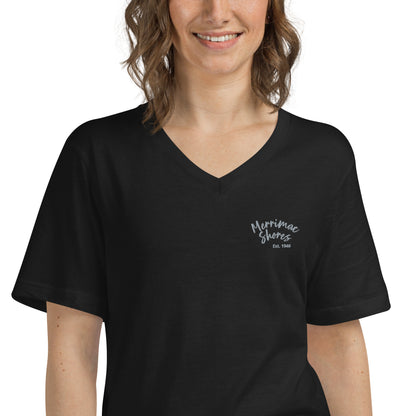 Unisex Short Sleeve V-Neck T-Shirt Merrimac Shores Est. 1946