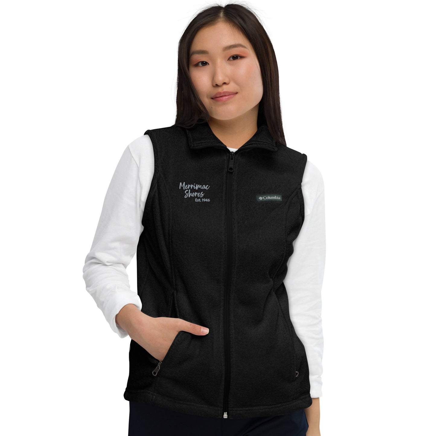 Women’s Columbia Fleece Vest Embroidered Merrimac Shores Est. 1946